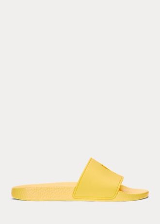 Pantuflas Ralph Lauren Big Pony amarillas para mujer