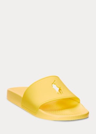 Pantuflas Ralph Lauren Big Pony amarillas para mujer