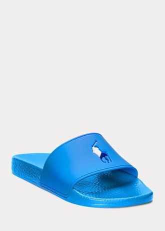 Pantuflas Ralph Lauren Big Pony azules para mujer