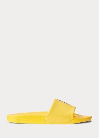 Pantuflas Ralph Lauren Polo Bear amarillas para hombre