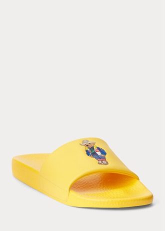 Pantuflas Ralph Lauren Polo Bear amarillas para hombre