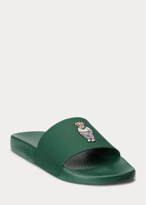 Pantuflas Ralph Lauren Polo Bear verdes para hombre Pantuflas Ralph Lauren Polo Bear verdes para hombre