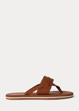 Pantuflas Ralph Lauren Rosalind marrones para mujer