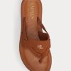 Pantuflas Ralph Lauren Rosalind marrones para mujer