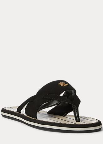 Pantuflas Ralph Lauren Rosalind negras para mujer