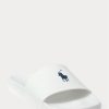 Pantuflas Ralph Lauren Signature Pony para hombre, color blanco y azul marino Pantuflas Ralph Lauren Signature Pony para hombre, color blanco y azul marino