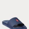 Pantuflas Ralph Lauren Signature Pony para hombre en azul marino y rojo Pantuflas Ralph Lauren Signature Pony para hombre en azul marino y rojo