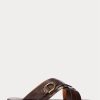 Pantuflas Ralph Lauren Welington de piel de becerro marrón oscuro para hombre Pantuflas Ralph Lauren Welington de piel de becerro marrón oscuro para hombre