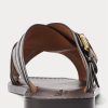 Pantuflas Ralph Lauren Welington de piel de becerro marrón oscuro para hombre Pantuflas Ralph Lauren Welington de piel de becerro marrón oscuro para hombre