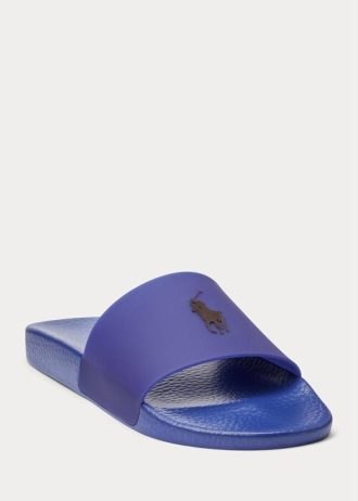Pantuflas termocromáticas Ralph Lauren Signature Pony para hombre, color morado y rosa Pantuflas termocromáticas Ralph Lauren Signature Pony para hombre, color morado y rosa