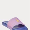 Pantuflas termocromáticas Ralph Lauren Signature Pony para hombre, color morado y rosa Pantuflas termocromáticas Ralph Lauren Signature Pony para hombre, color morado y rosa