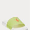 Pantuflas termocromáticas Ralph Lauren Signature Pony para hombre, color negro y amarillo Pantuflas termocromáticas Ralph Lauren Signature Pony para hombre, color negro y amarillo