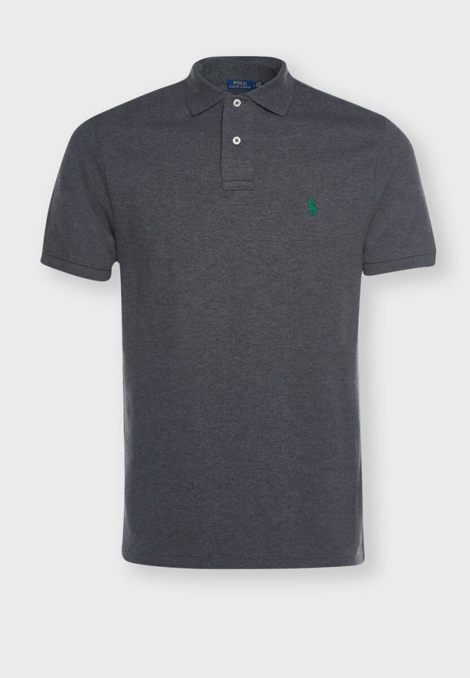 Polos básicos de malla Ralph Lauren grises para hombre
