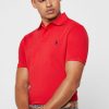Polos básicos de malla Ralph Lauren rojos para hombre Polos básicos de malla Ralph Lauren rojos para hombre