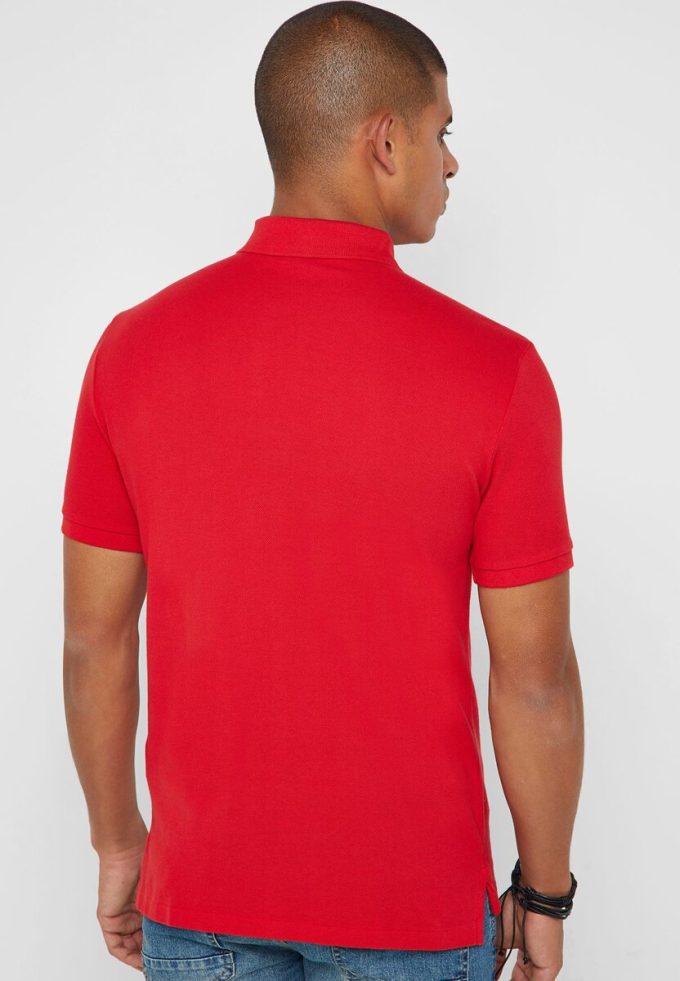 Polos básicos de malla Ralph Lauren rojos para hombre Polos básicos de malla Ralph Lauren rojos para hombre