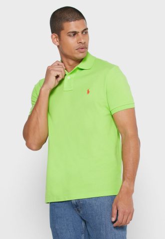Polos básicos de malla Ralph Lauren verdes para hombre