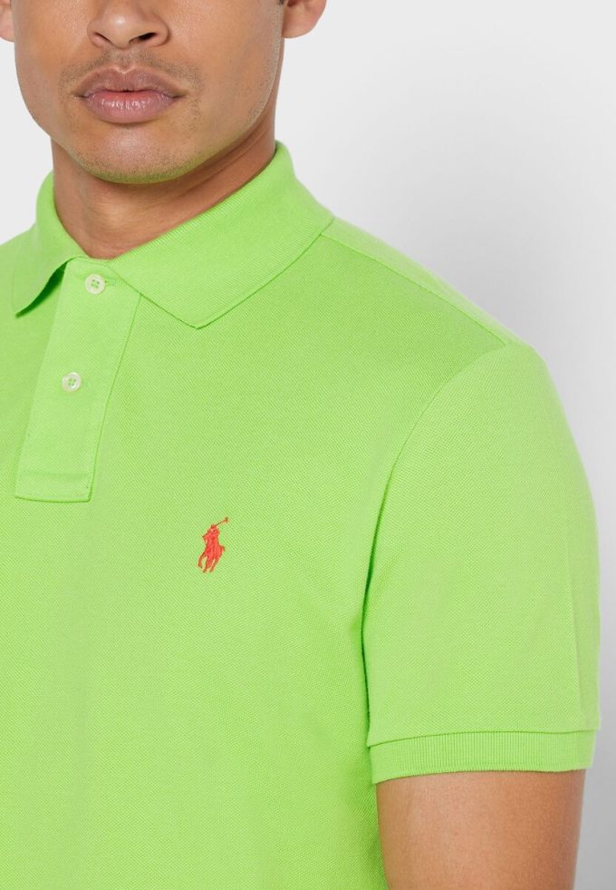 Polos básicos de malla Ralph Lauren verdes para hombre