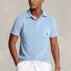 Polos de felpa de corte entallado personalizados de Ralph Lauren para hombre de AZURE Polos de felpa de corte entallado personalizados de Ralph Lauren para hombre de AZURE