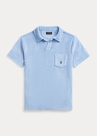 Polos de felpa de corte entallado personalizados de Ralph Lauren para hombre de AZURE Polos de felpa de corte entallado personalizados de Ralph Lauren para hombre de AZURE
