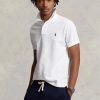 Polos de malla blancos de Ralph Lauren para hombre, corte entallado Polos de malla blancos de Ralph Lauren para hombre, corte entallado