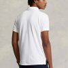 Polos de malla blancos de Ralph Lauren para hombre, corte entallado Polos de malla blancos de Ralph Lauren para hombre, corte entallado
