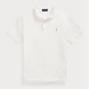 Polos de malla blancos Ralph Lauren de corte entallado para hombre Polos de malla blancos Ralph Lauren de corte entallado para hombre