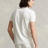 Polos de malla blancos Ralph Lauren de corte entallado para hombre Polos de malla blancos Ralph Lauren de corte entallado para hombre