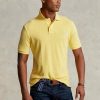Polos de malla entallados personalizados Ralph Lauren amarillos para hombre Polos de malla entallados personalizados Ralph Lauren amarillos para hombre