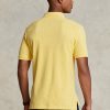 Polos de malla entallados personalizados Ralph Lauren amarillos para hombre Polos de malla entallados personalizados Ralph Lauren amarillos para hombre