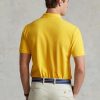 Polos de malla entallados personalizados Ralph Lauren amarillos para hombre Polos de malla entallados personalizados Ralph Lauren amarillos para hombre