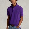 Polos de malla entallados personalizados Ralph Lauren morados para hombre Polos de malla entallados personalizados Ralph Lauren morados para hombre