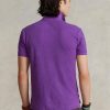 Polos de malla entallados personalizados Ralph Lauren morados para hombre Polos de malla entallados personalizados Ralph Lauren morados para hombre
