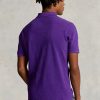 Polos de malla entallados personalizados Ralph Lauren morados para hombre Polos de malla entallados personalizados Ralph Lauren morados para hombre