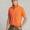 Polos de malla entallados personalizados Ralph Lauren para hombre en color naranja Polos de malla entallados personalizados Ralph Lauren para hombre en color naranja
