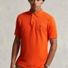 Polos de malla entallados personalizados Ralph Lauren para hombre en color naranja Polos de malla entallados personalizados Ralph Lauren para hombre en color naranja