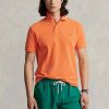 Polos de malla entallados personalizados Ralph Lauren para hombre en color naranja Polos de malla entallados personalizados Ralph Lauren para hombre en color naranja