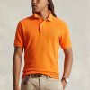 Polos de malla entallados personalizados Ralph Lauren para hombre en color naranja Polos de malla entallados personalizados Ralph Lauren para hombre en color naranja