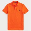 Polos de malla entallados personalizados Ralph Lauren para hombre en color naranja Polos de malla entallados personalizados Ralph Lauren para hombre en color naranja