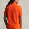 Polos de malla entallados personalizados Ralph Lauren para hombre en color naranja Polos de malla entallados personalizados Ralph Lauren para hombre en color naranja
