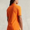 Polos de malla entallados personalizados Ralph Lauren para hombre en color naranja Polos de malla entallados personalizados Ralph Lauren para hombre en color naranja