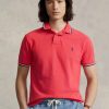 Polos de malla entallados personalizados Ralph Lauren para hombre en color rojo Polos de malla entallados personalizados Ralph Lauren para hombre en color rojo