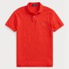 Polos de malla entallados personalizados Ralph Lauren para hombre en color rojo Polos de malla entallados personalizados Ralph Lauren para hombre en color rojo