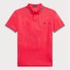 Polos de malla entallados personalizados Ralph Lauren para hombre en color rojo Polos de malla entallados personalizados Ralph Lauren para hombre en color rojo
