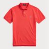 Polos de malla entallados personalizados Ralph Lauren para hombre en color rojo Polos de malla entallados personalizados Ralph Lauren para hombre en color rojo