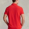 Polos de malla entallados personalizados Ralph Lauren para hombre en color rojo Polos de malla entallados personalizados Ralph Lauren para hombre en color rojo