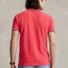 Polos de malla entallados personalizados Ralph Lauren para hombre en color rojo Polos de malla entallados personalizados Ralph Lauren para hombre en color rojo