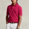 Polos de malla entallados personalizados Ralph Lauren para hombre en color rosa Polos de malla entallados personalizados Ralph Lauren para hombre en color rosa