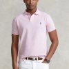 Polos de malla entallados personalizados Ralph Lauren para hombre en color rosa Polos de malla entallados personalizados Ralph Lauren para hombre en color rosa