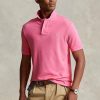 Polos de malla entallados personalizados Ralph Lauren para hombre en color rosa Polos de malla entallados personalizados Ralph Lauren para hombre en color rosa