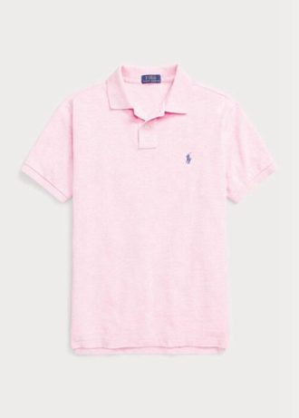 Polos de malla entallados personalizados Ralph Lauren para hombre en color rosa